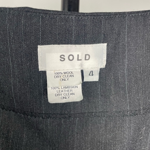 Revolve Sold Design Lab Black Lamb Leather & Wool Long Wrap Skirt - Picture 7 of 9